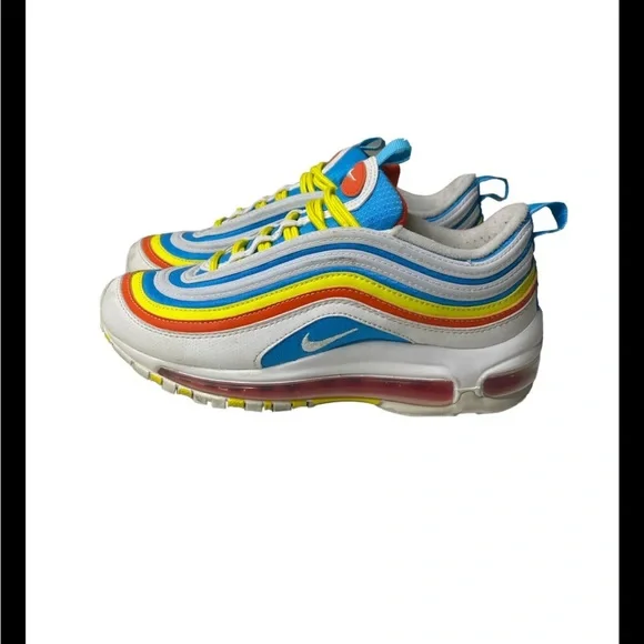 Youth Nike Air max 97 “Summer Pack” Sz 4Y GS White Blue Yellow CK0052-400 WMNS 6 - Picture 6 of 13